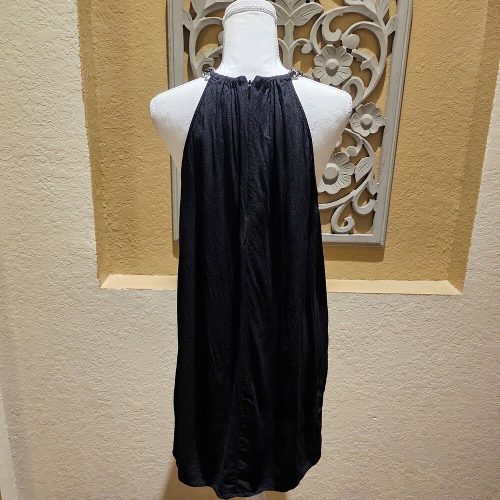Michael Kors S Black Halter Viscose Dress Evening Chic Minimalist Y2K Revival - Picture 4 of 11